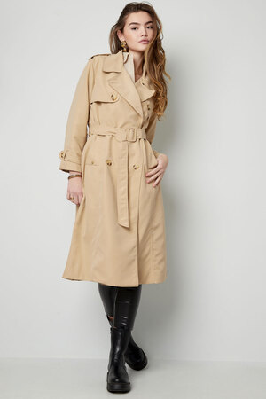 Trench lungo basic - beige S h5 Immagine9
